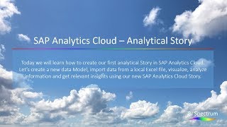SAP Analytics Cloud – Analytical Story