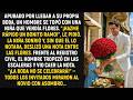 Apurado por llegar a su propia boda, un hombre se topó con una niña que vendía flores...