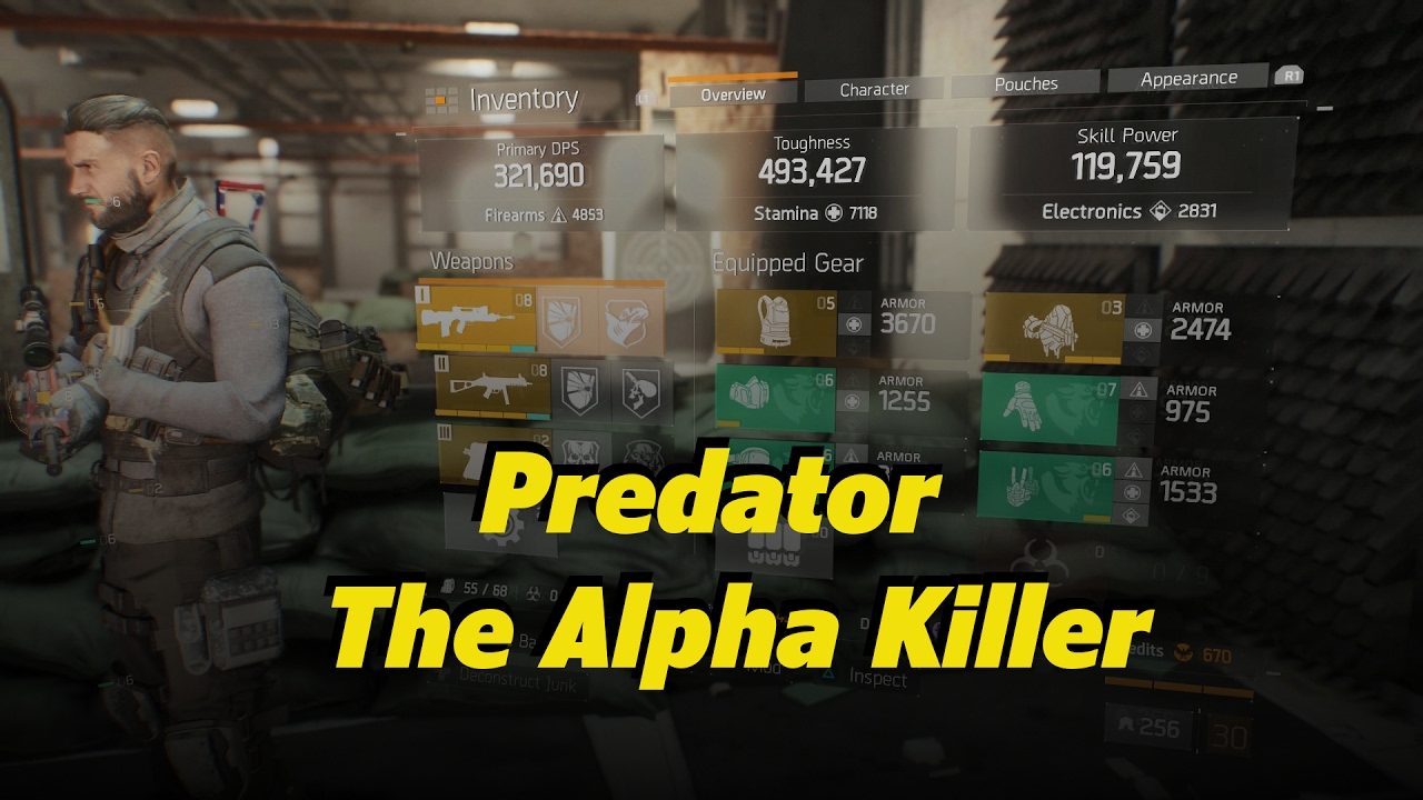 1.5 Predator Mark The Alpha Killer PvP and PvE Build (The Division) Gameplay