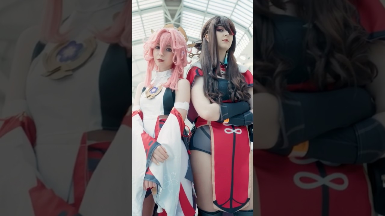 Electro Queens only ⚡😍 Beidou x Yae Miko - GENSHIN IMAPCT COSPLAY #shorts