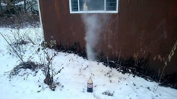 Warm Diet Coke And Mentos In Freezing Weather Part 1/2 - Steaming Soda