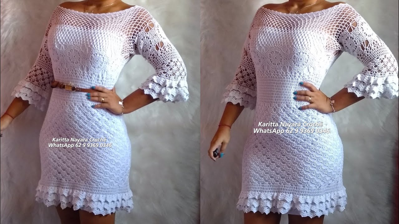 Vestido em crochê número 1 - Parte 3/3 Final