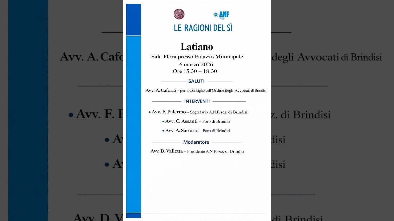 Latiano - Referendum Giustizia Le Ragioni del Si - 04 Marzo 2026