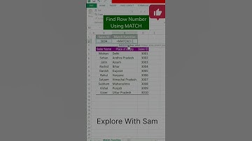 MATCH FUNCTION EXCEL | EXCEL TRICKS 💻 | #excel #exceltutorial #youtubeshorts #shorts