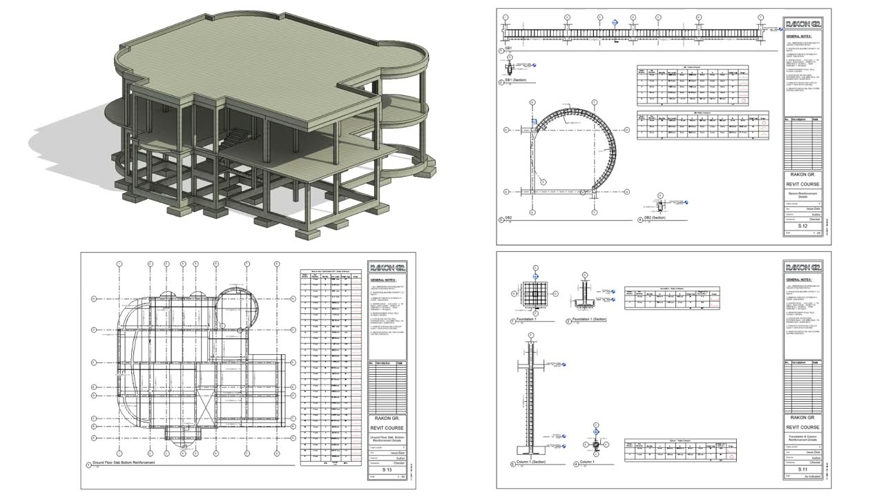 Revit Structure 2022: Complete Shop Drawings (Reinforcement Details) for RC Building from A-Z