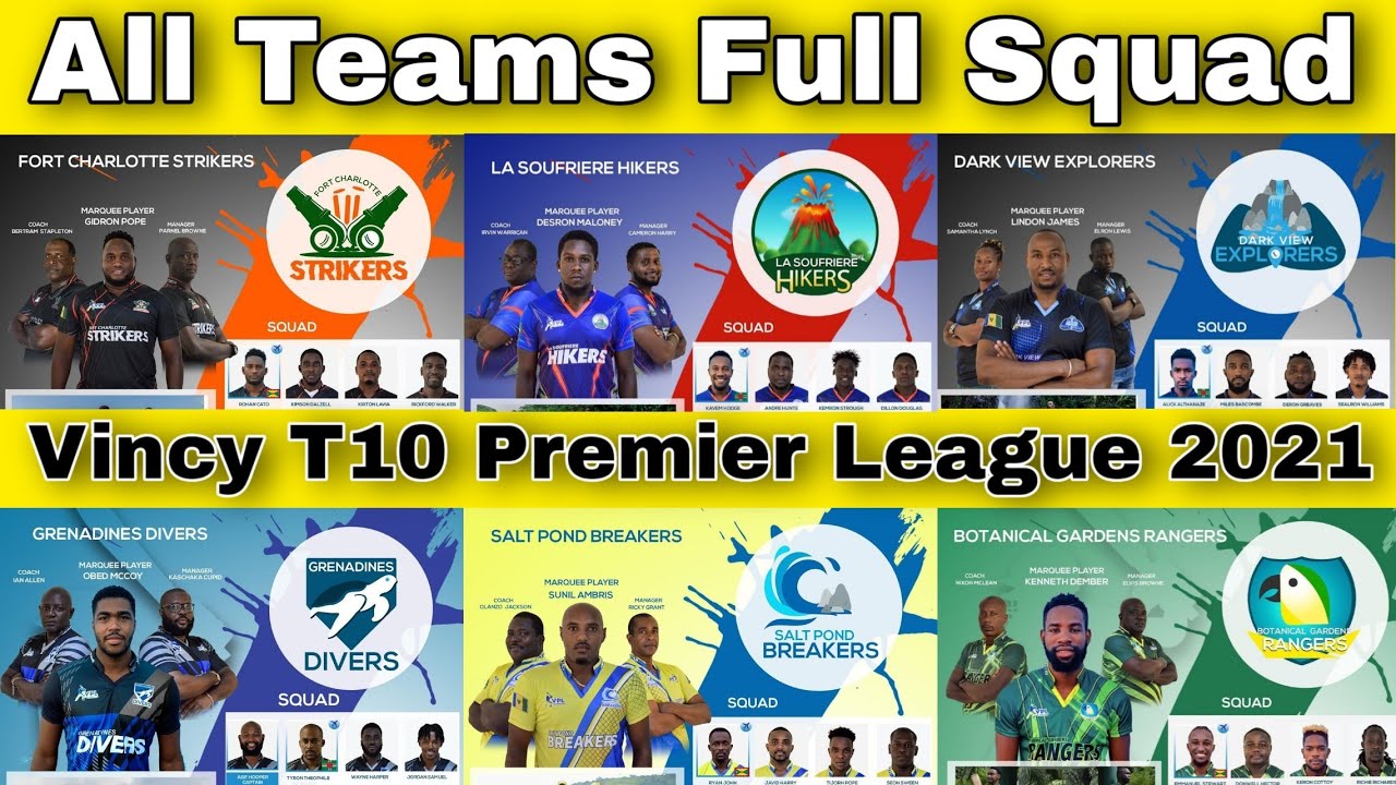 VPL 2021 All Teams Full Squad | 1st Match | Vincy T10 | VPL Final Team Squad | Dream11 | IPL