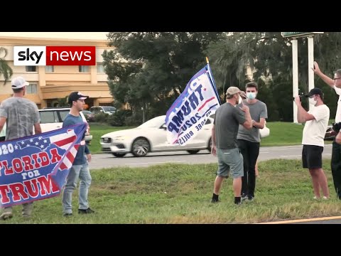 US Election: Rival Trump and Biden supporters clash at Florida rally