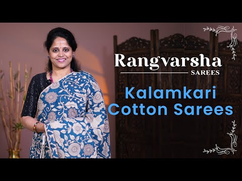 Summer cotton fest - Kalamkari Cotton Sarees- Rangvarsha Sarees - Vibrant prints on pure soft cotton
