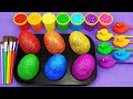 Satisfying Video l How To Make Duck Lollipop Candy with Glitter Color Tray Playdoh Cutting ASMR #68