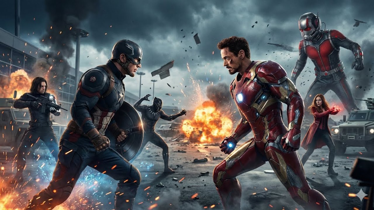 Avengers Civil War 🔥 Iron Man vs Captain America | Full Action AI Video | No Dialogue