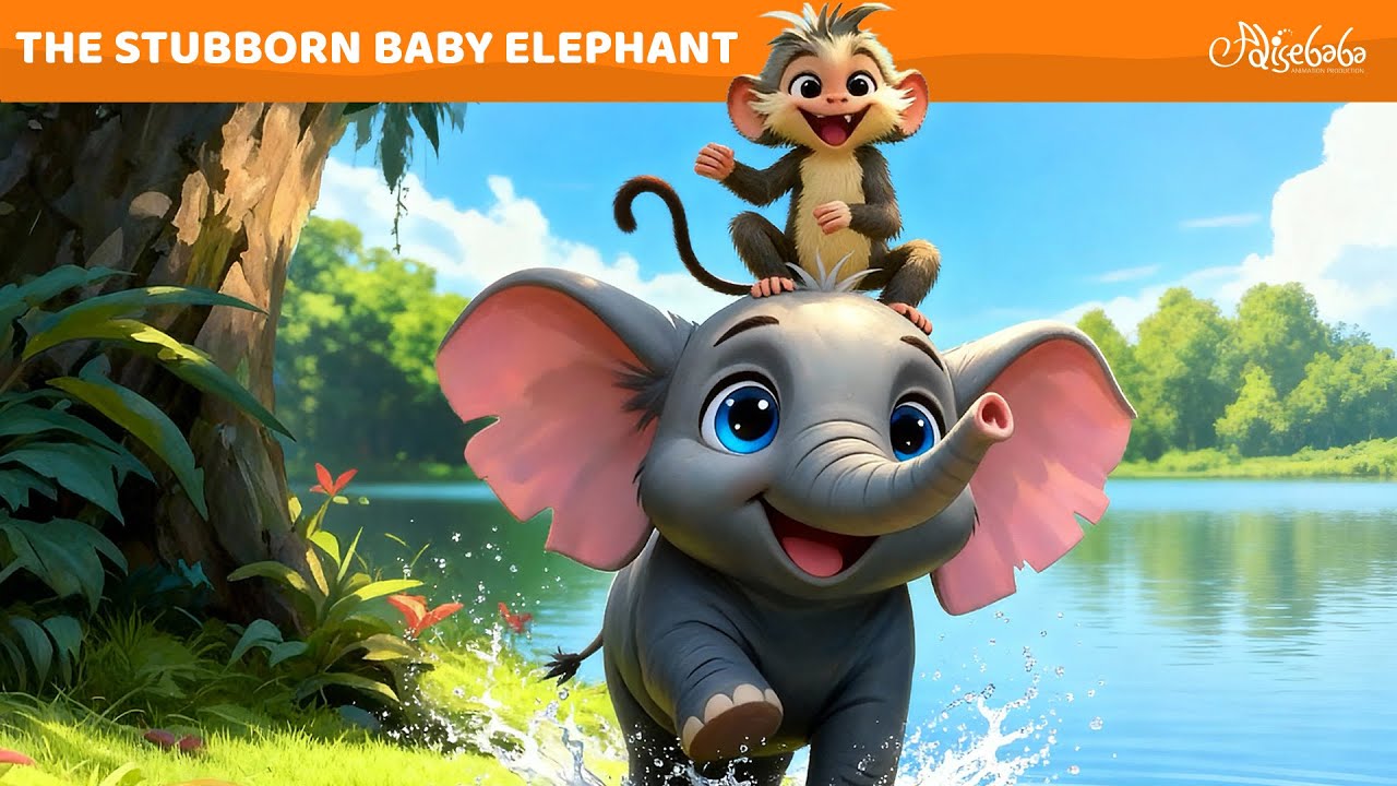 The Stubborn Baby Elephant 🐘 Bedtime Stories for Kids in English ...