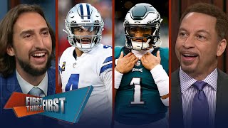 Dak throws INTs at Cowboys camp, Hurts 'doesn’t care' about QB ranking | NFL | FIRST THINGS FIRST