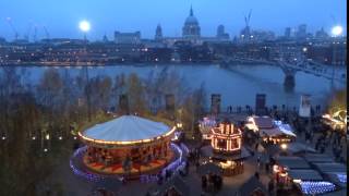 The Christmas village by Tate Modern Art Gallery, London