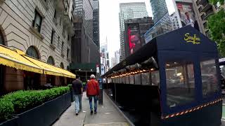 Columbus Circle, New York City. Strolling down Broadway to Times Square