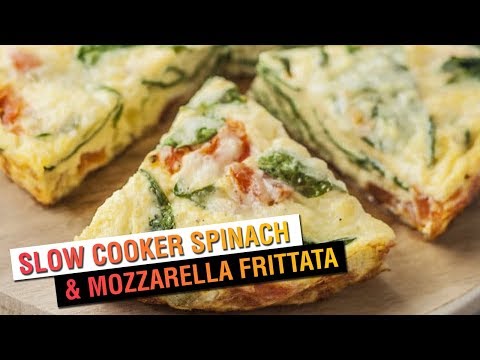 Slow Cooker Spinach & Mozzarella Frittata | Vegetarian Recipe