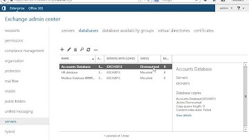 Dismount or Mount Mailbox Database in Exchange Server 2013