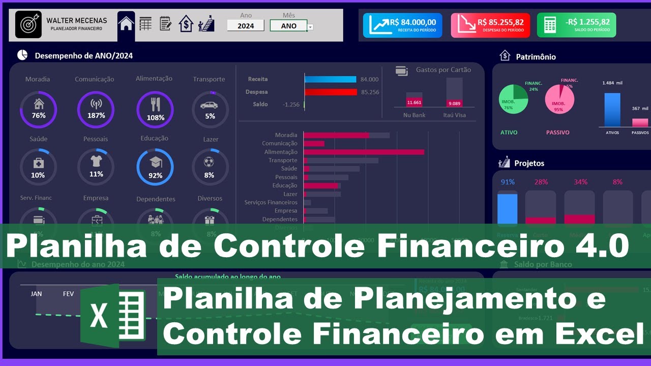 Planilha de Planejamento e Controle Financeiro Excel 4.0