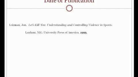 Citing Books in MLA Format