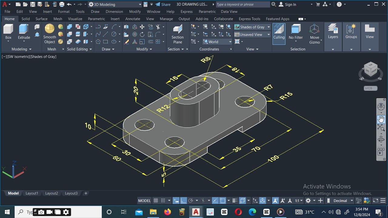 3cad Tutorial 3D Modeling in AutoCAD: A Step-by-Step Guide. #3Dmodeling - YouTube