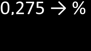 Convert 0.275 To Percentage, 0,275 Decimal To Percentage, Transform Decimals