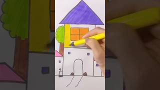 Easy house drawings #kidsstory #animation #mydoodleworld #cartoon #easydrawing
