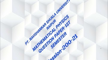 1st Sem Mathematical Physics Question Paper -2020-21