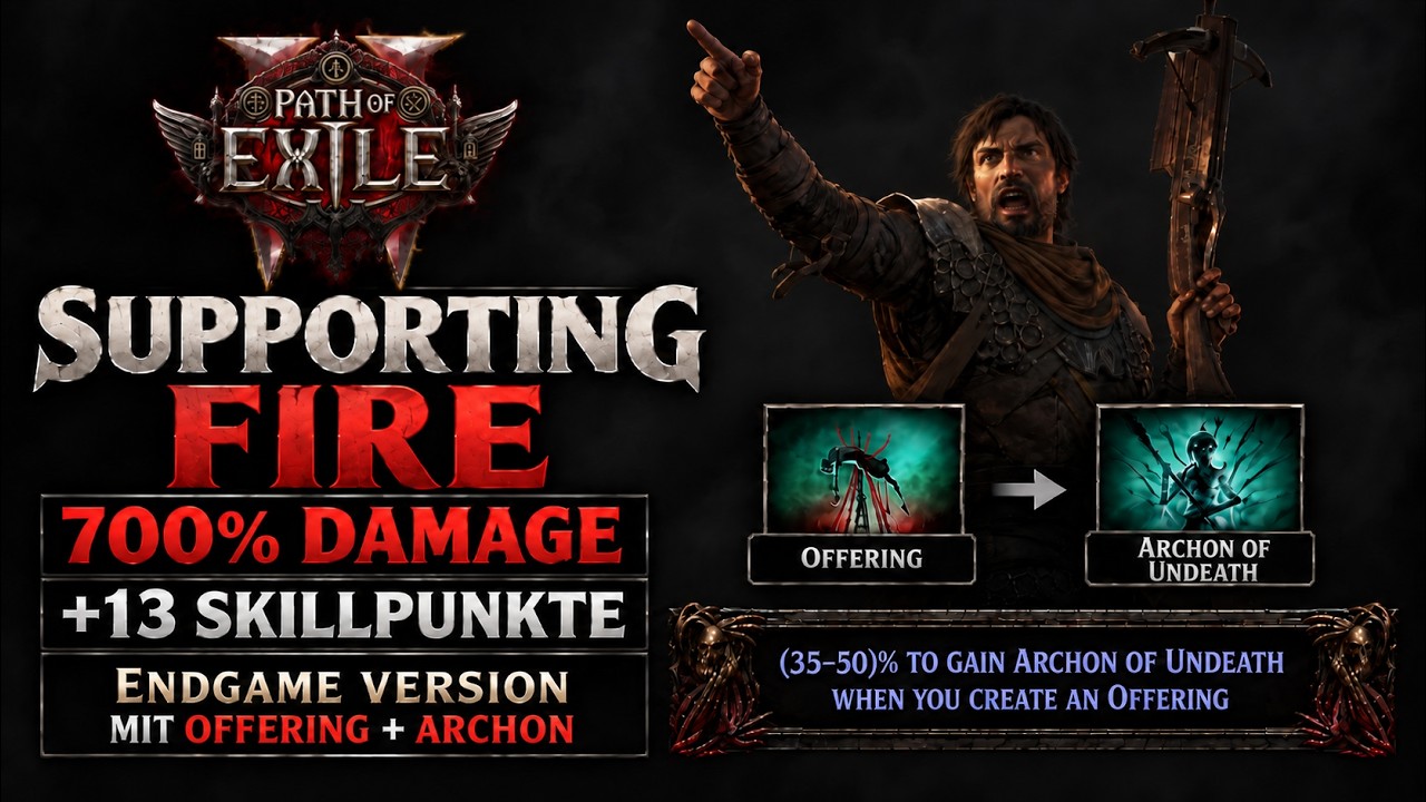 +13 Skillpunkte GRATIS & 700% Damage! Supporting Fire ENDGAME Build Guide | PoE 2 0.5.5