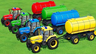 TANKER TRANSPORTING with CASE-IH TRACTORS on MUDDY ROAD! FEEDING ANIMALS!! Farming Simulator 22
