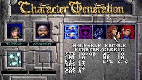 Eye of the Beholder Westwood Studios AD&D RPG intro and character creation