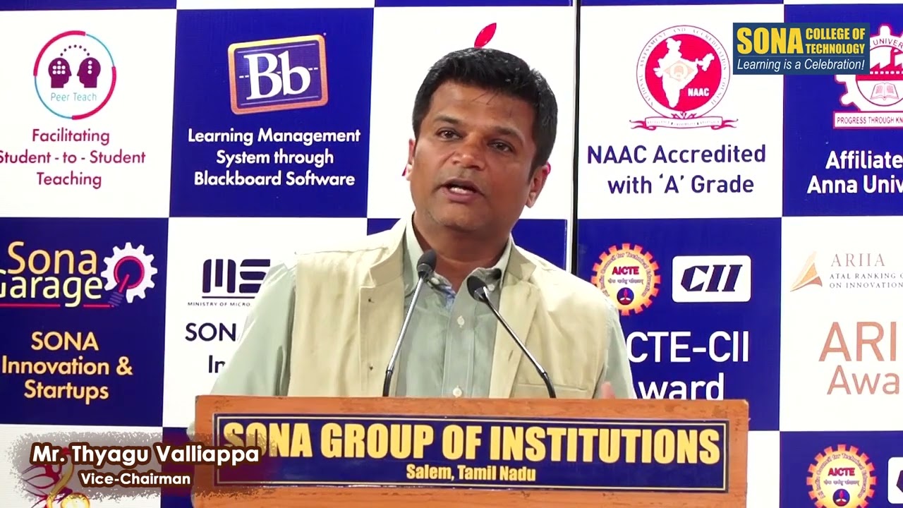 Vice-Chairman Mr.Thyagu Valliappa addressed the students at the PG Inauguration 2022!