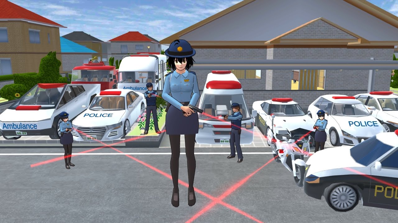 Collection all Police car🚓,ambulance🚑,fire truck🚒 at Home girl SAKURA School Simulator