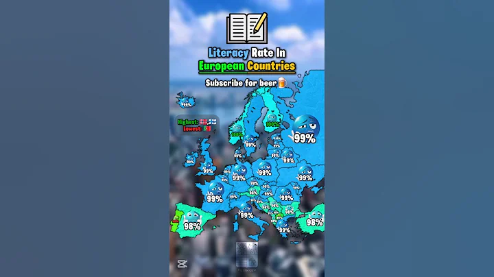 Literacy Rate In European Countries #map #mapper #mapping #geography #europe #internet
