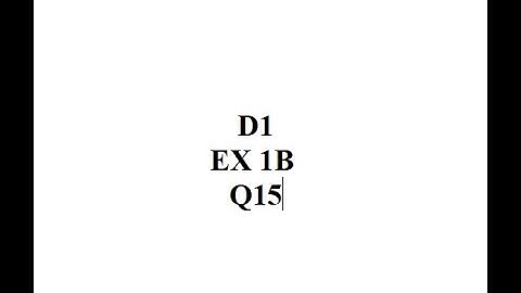 MATHEMATICS D1 EX 1B Q15