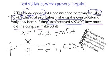 Writing One Step Equations and Inequalities