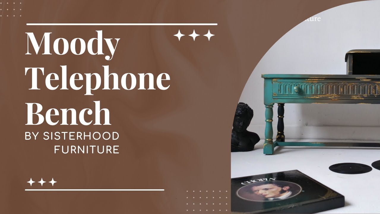 Dixie Shine-Embellished Moody Telephone Bench | Chalk Mineral Paint