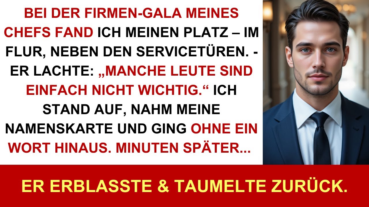 Bei der Chef-Gala setzte man mich in den Flur – ich ging. Was dann geschah, schockierte alle massiv.