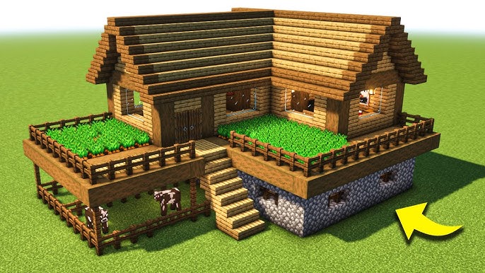 Casa de Madeira e com 2 andares no Minecraft #minecraftideias #minecr