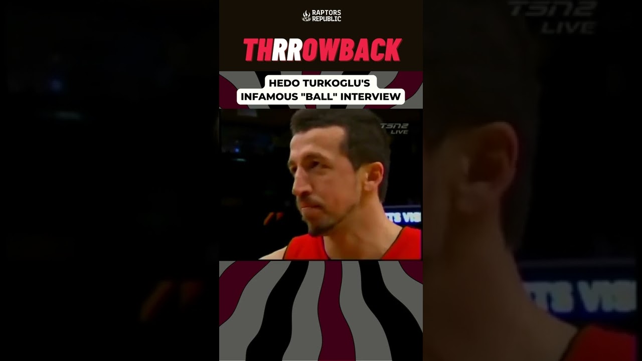 Raptor Hedo Turkoglu has a laugh as he peels off his Huskies Warm