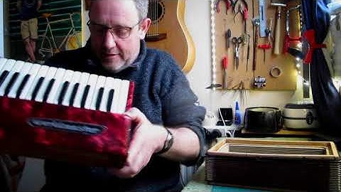 Accordion repair- replacing bellows tape, and making bellows tape patches