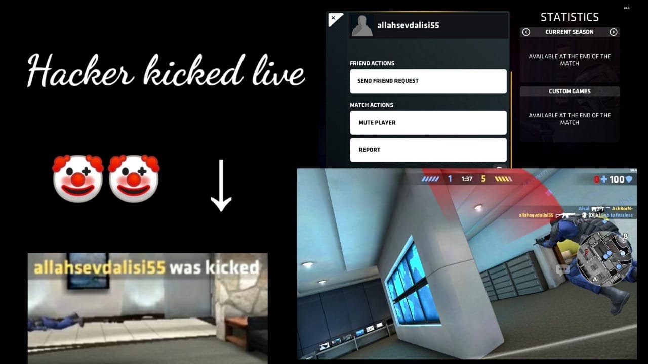 Hacker got kicked live (teamradar,speed,walls)
