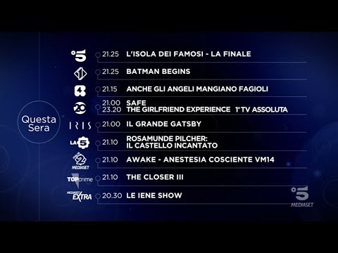 Programmazione Prima Serata Mediaset | 16 Aprile 2018