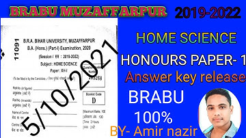 #Bihar university muzaffarpur# HOME SCIENCE HONOURS PAPER-1 Answer key 05/10/2021@ BthBrothereducati