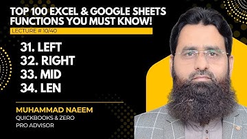 Excel & Google Sheets String Functions: LEFT, RIGHT, MID, LEN Explained!