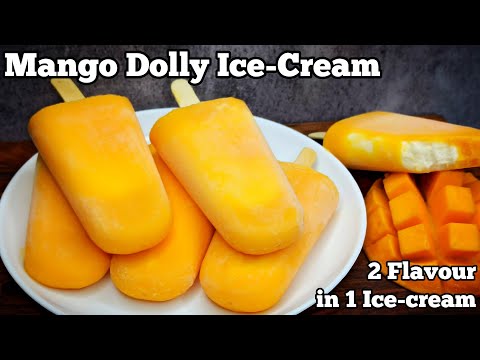 How to Make MANGO DOLLY Ice Cream at Home ! Mango Ice Cream Bar Recipe