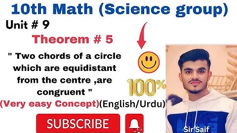 Prove that Two chords of a circle which are equidistant from the centre ,are congruent 💯 🥰