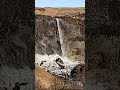 How 90 kph winds affect a waterfall in Iceland #shorts