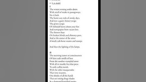 Explanation of poem- Preludes ( section 1 & 2)