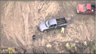 Los Angeles County California mudslides trapped many cars