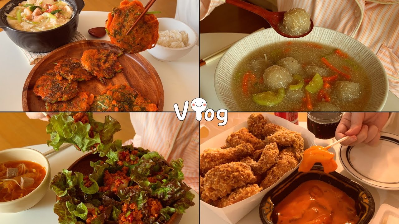 느끼할 땐 한식으로 리셋 🍚 집밥 브이로그 | 맑은 순두부찌개 · 들깨 감자 옹심이 · 쌈밥 · 고추장떡 · 김치콩나물국