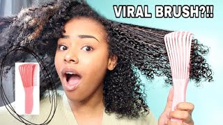 TRYING THE VIRAL DETANGLING BRUSH ON MY THICK NATURAL 3B/C HAIR|| Draco Dez